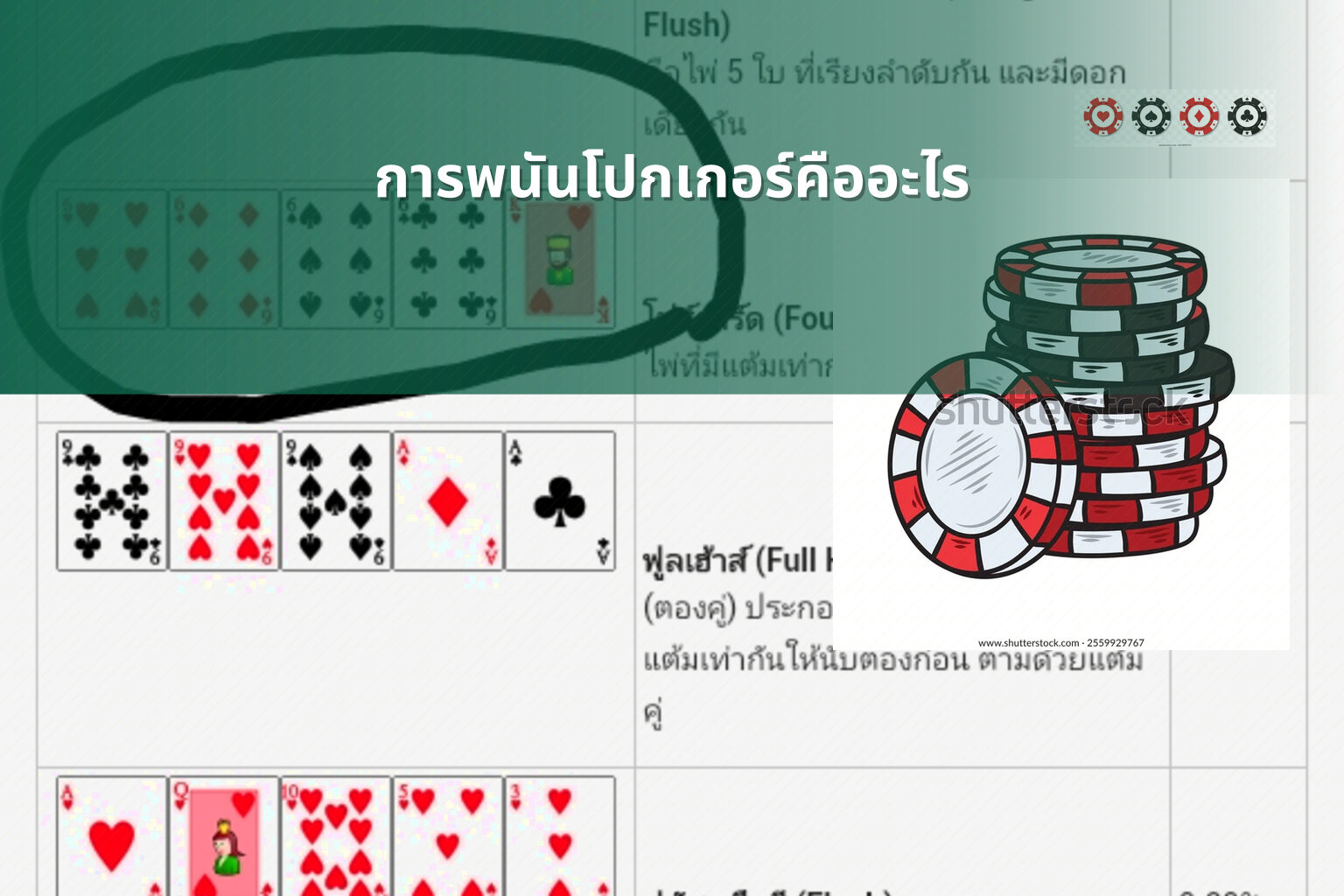 การพนันโปกเกอร์คืออะไร - การพนัน