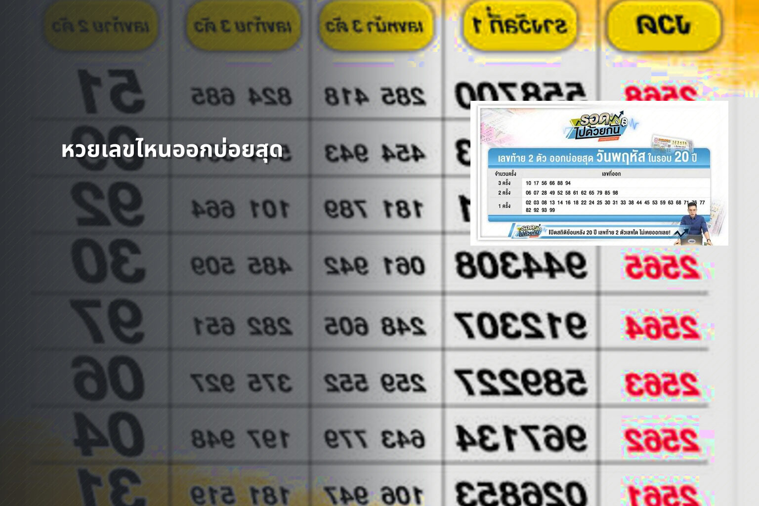 หวยเลขไหนออกบ่อยสุด - หวย