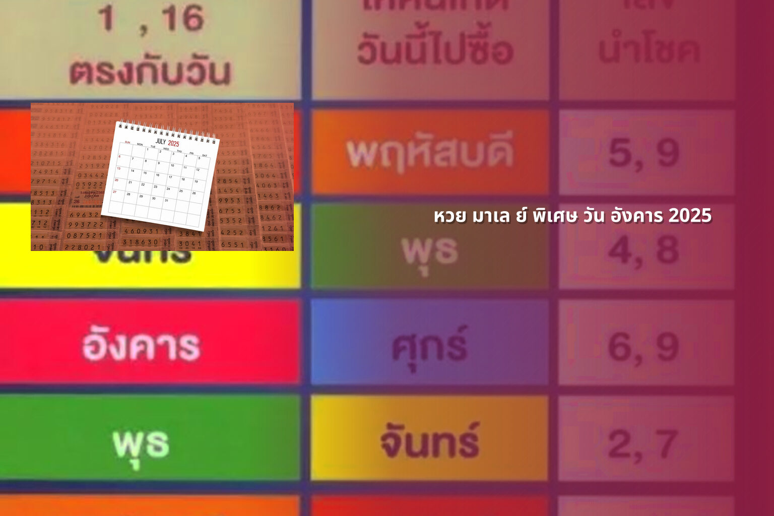หวย มาเล ย์ พิเศษ วัน อังคาร 2025 - lottery dates