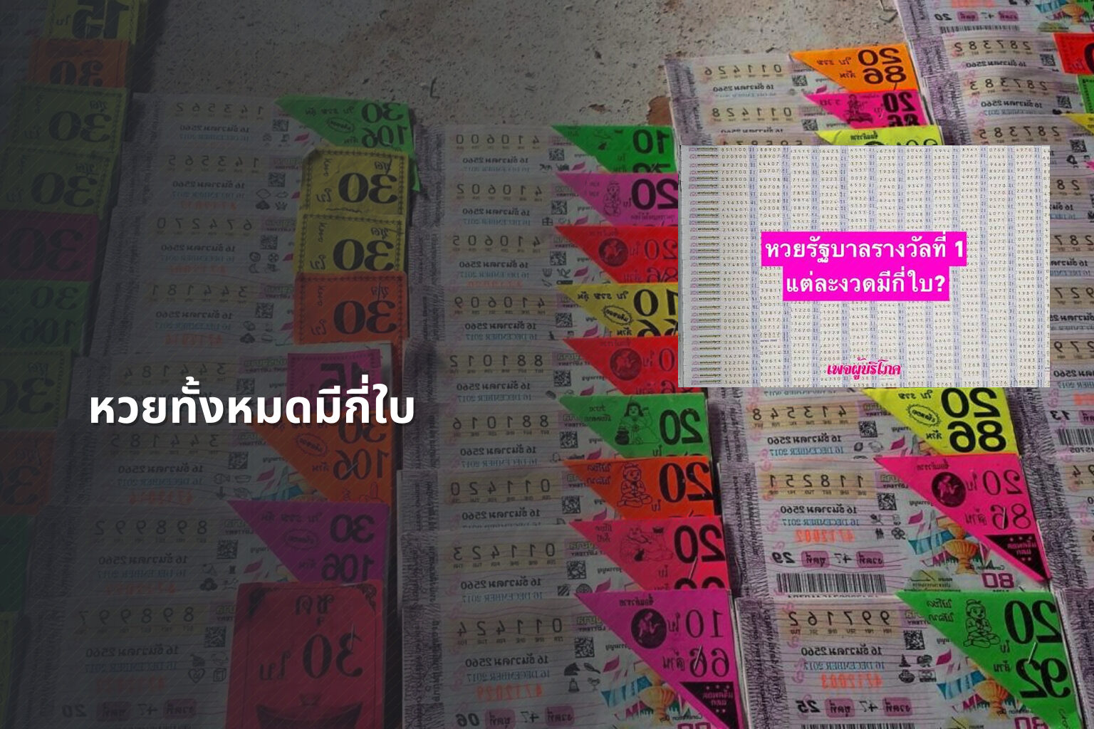 หวยทั้งหมดมีกี่ใบ - lottery types