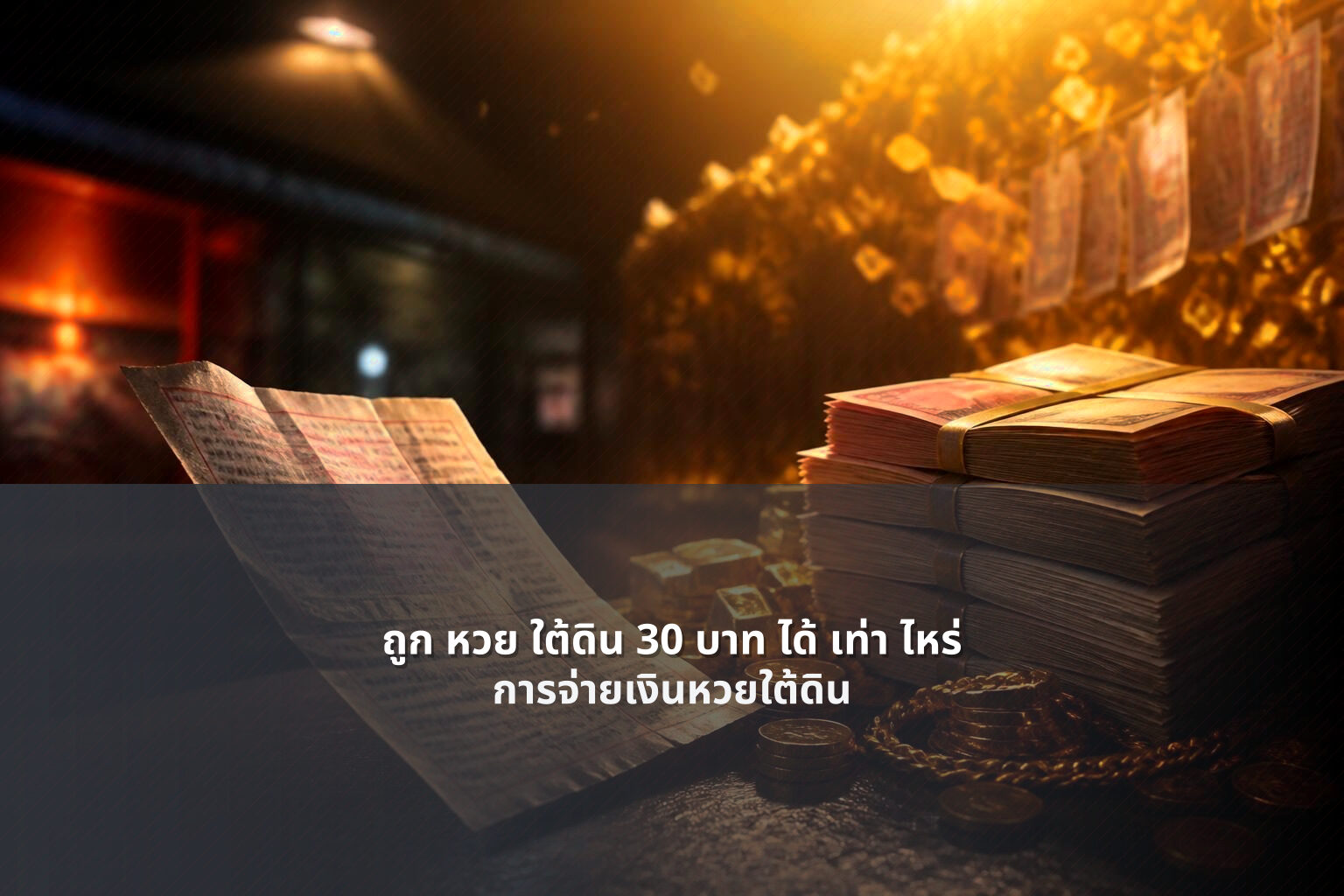 ถูก หวย ใต้ดิน 30 บาท ได้ เท่า ไหร่ - underground lottery winnings