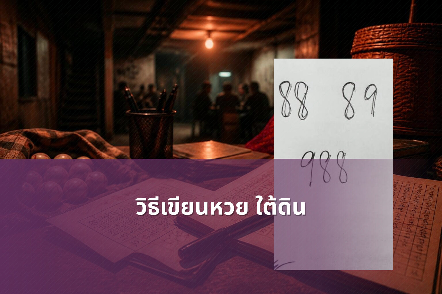 วิธีเขียนหวย ใต้ดิน - หวยใต้ดิน