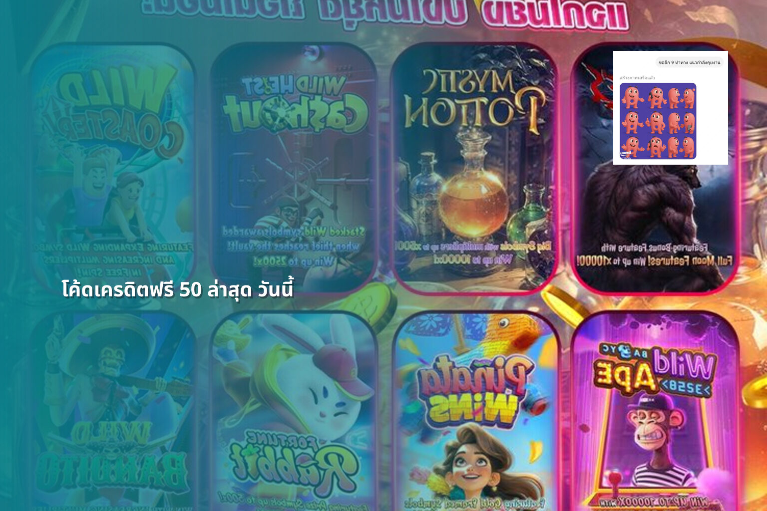 โค้ดเครดิตฟรี 50 ล่าสุด วันนี้ - promotional codes