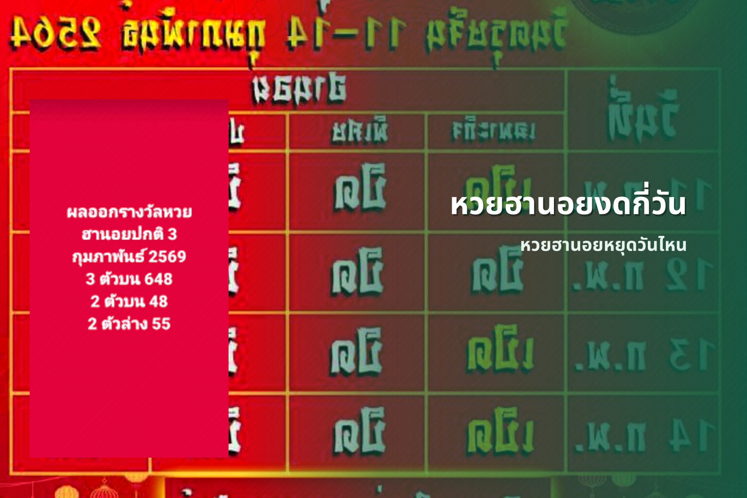 หวยฮานอยงดกี่วัน หวยฮานอยหยุดวันไหน