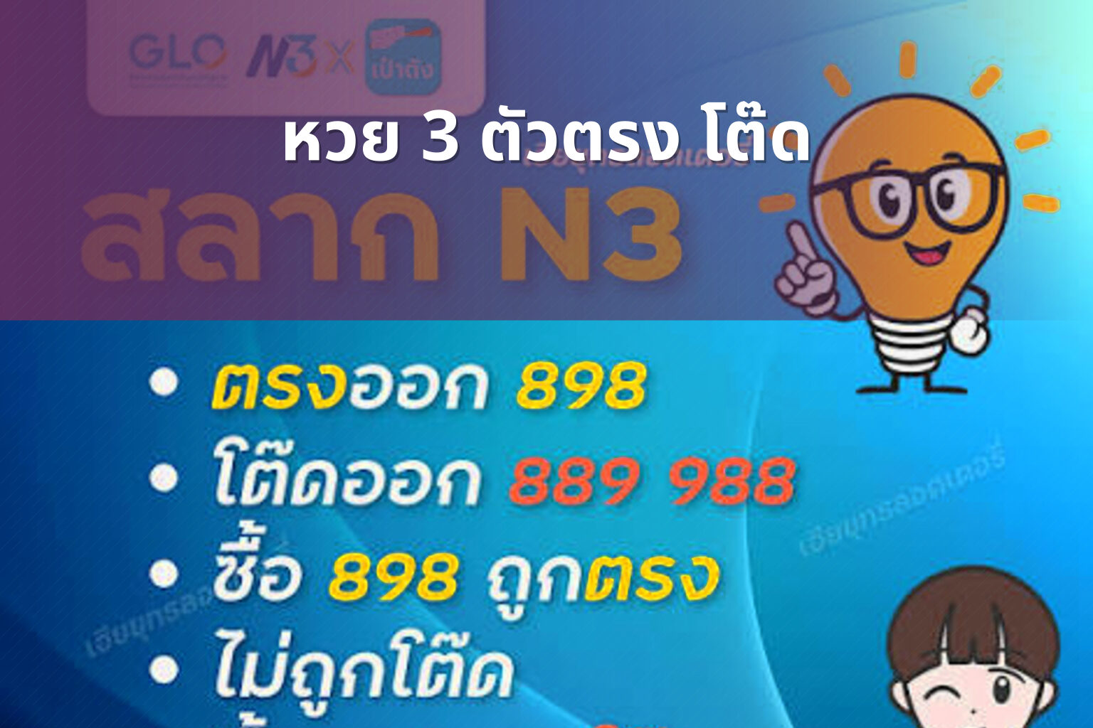 หวย 3 ตัวตรง โต๊ด - หวย