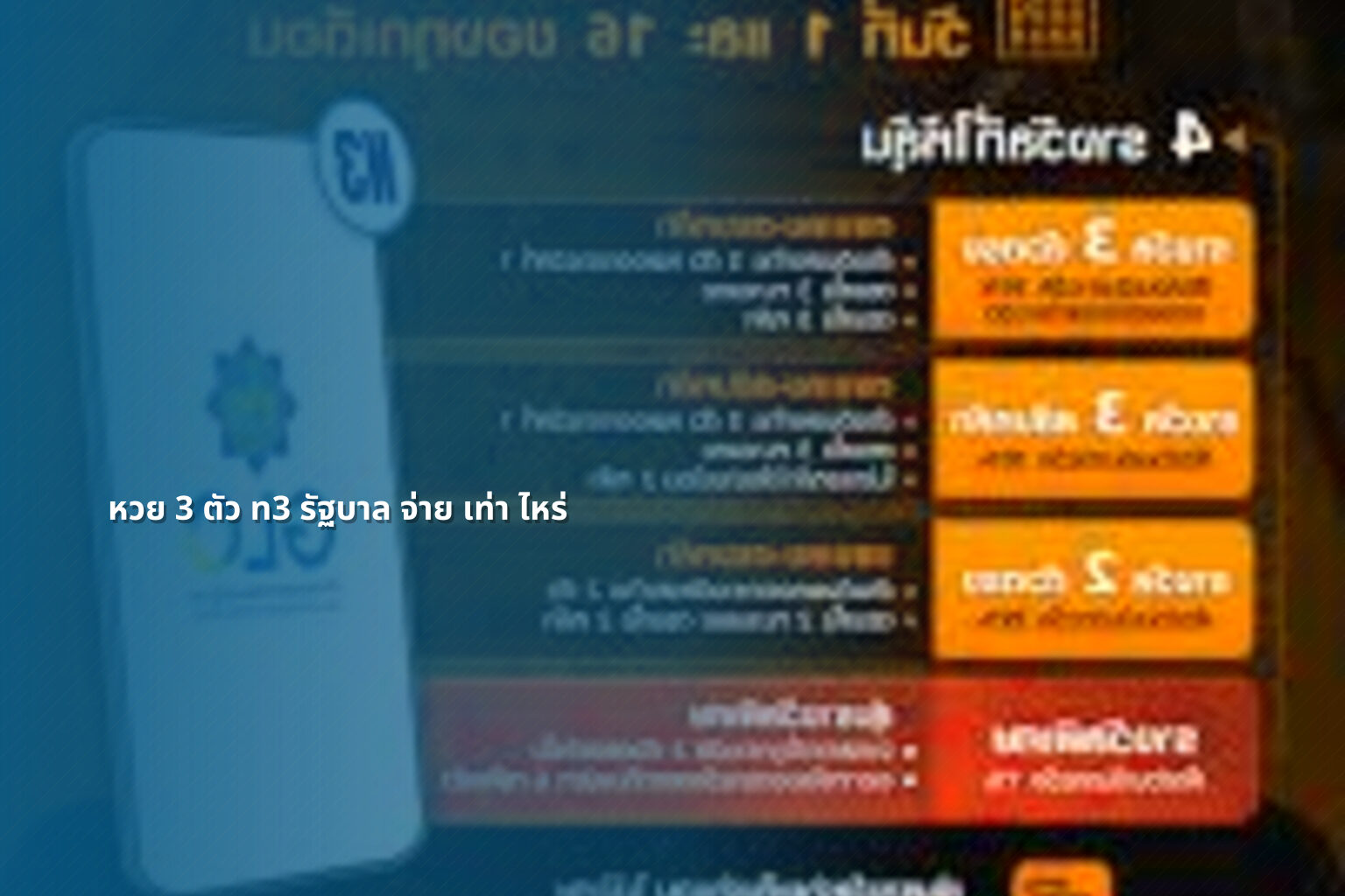 หวย 3 ตัว n3 รัฐบาล จ่าย เท่า ไหร่ - หวย