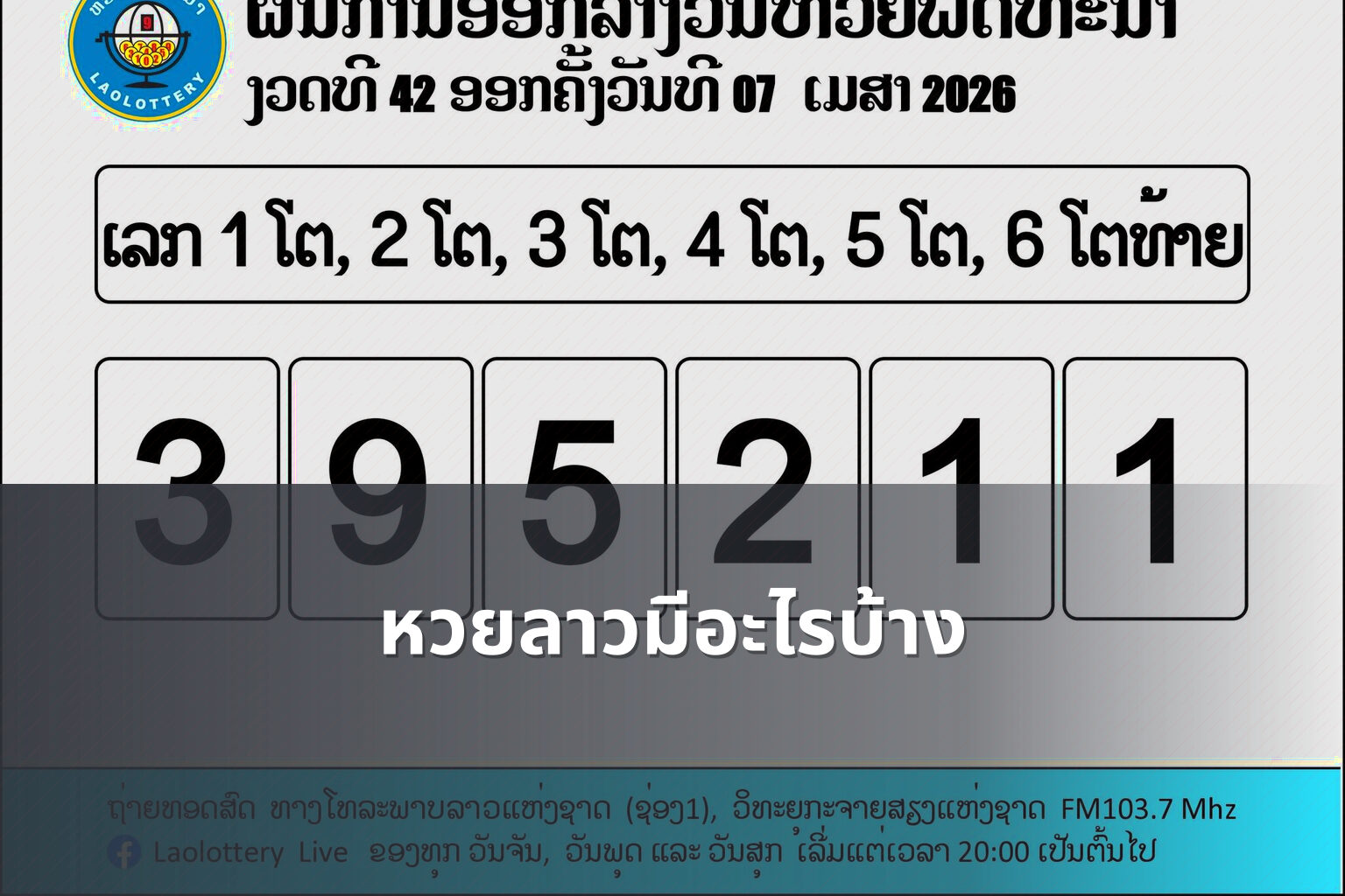 หวยลาวมีอะไรบ้าง - lottery types