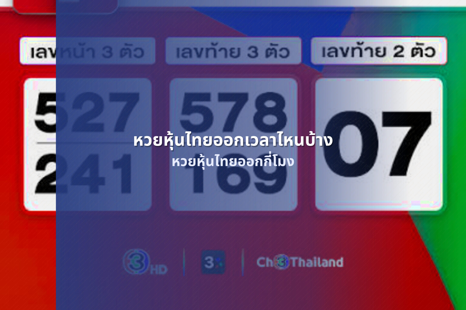 หวยหุ้นไทยออกเวลาไหนบ้าง หวยหุ้นไทยออกกี่โมง