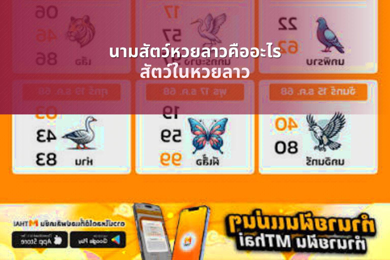 นามสัตว์หวยลาวคืออะไร - animal lottery