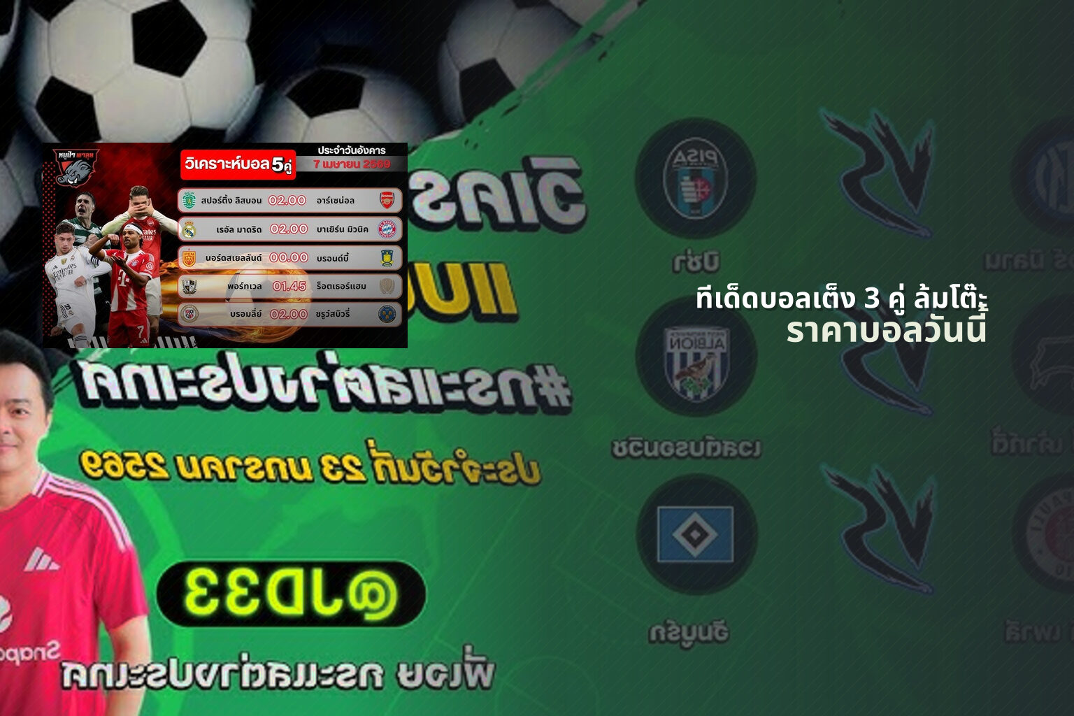 ทีเด็ดบอลเต็ง 3 คู่ ล้มโต๊ะ - sports predictions