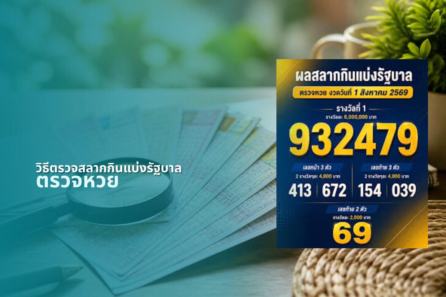 วิธีตรวจสลากกินแบ่งรัฐบาล - lottery information