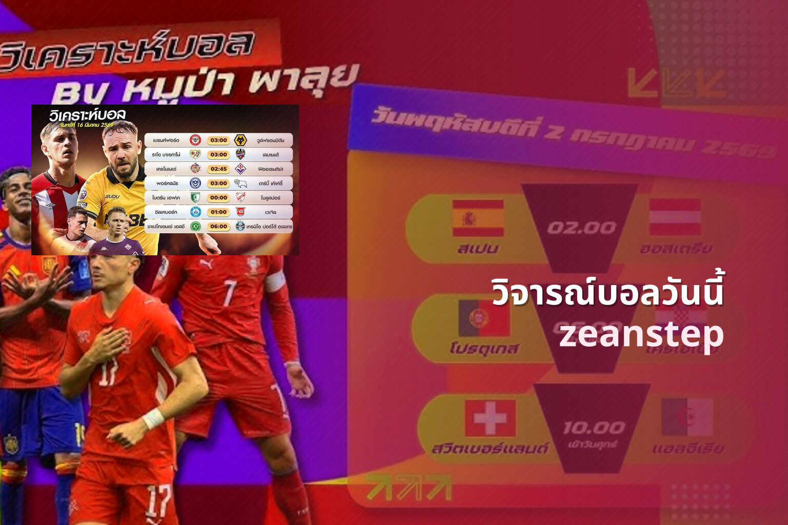 วิจารณ์บอลวันนี้ zeanstep