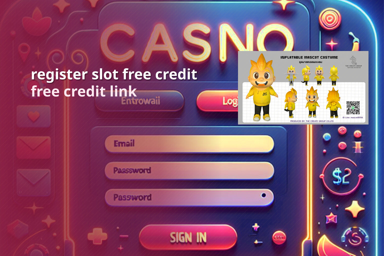 register slot free credit - registration promotions