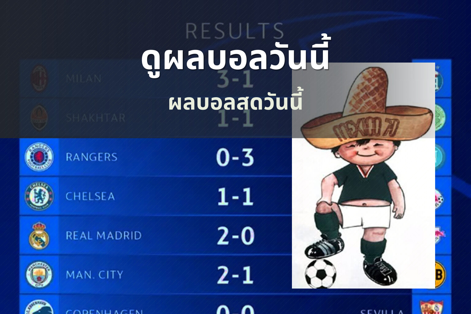 ดูผลบอลวันนี้ ผลบอลสดวันนี้