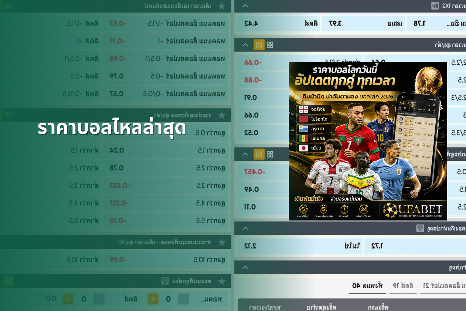 ราคาบอลไหลล่าสุด - sports betting odds