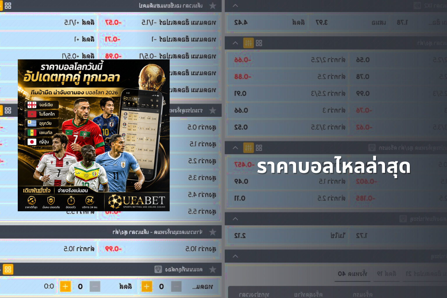 ราคาบอลไหลล่าสุด - sports betting odds