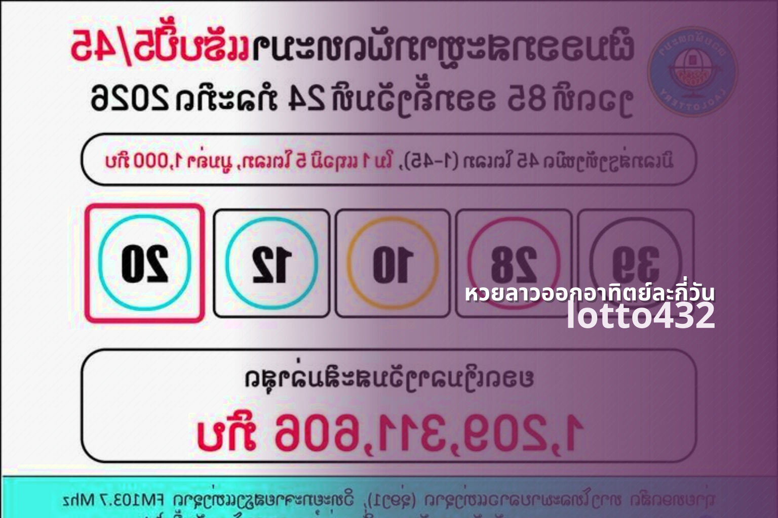 หวยลาวออกอาทิตย์ละกี่วัน lotto432