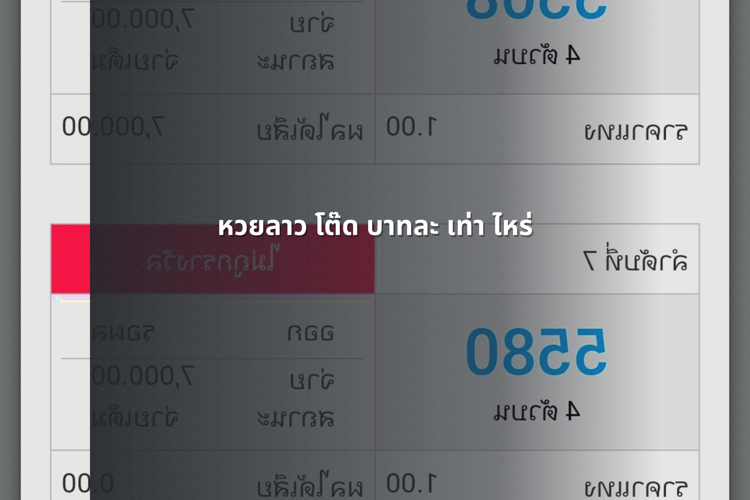หวยลาว โต๊ด บาทละ เท่า ไหร่ - หวยลาว