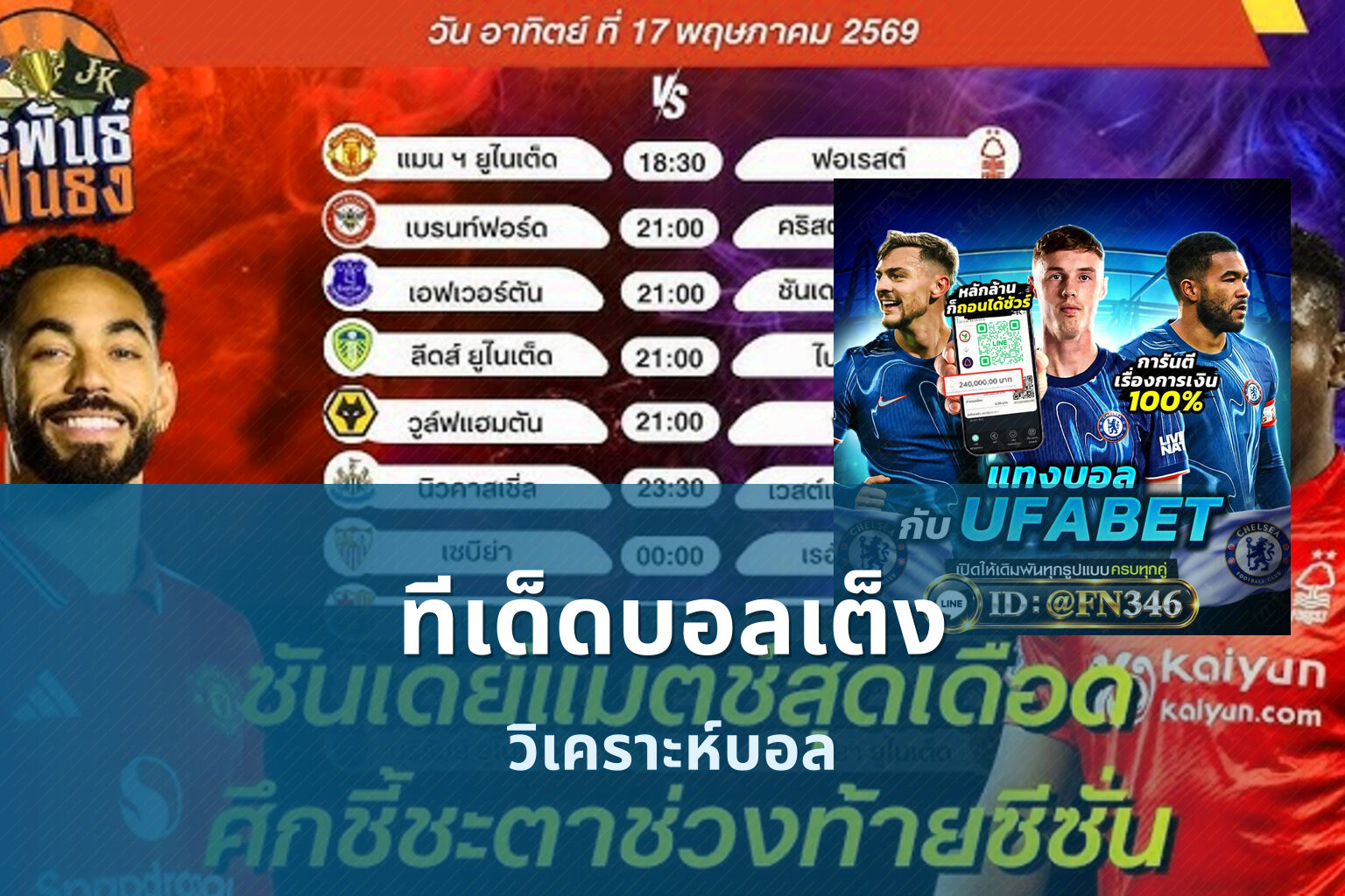 ทีเด็ดบอลเต็ง วิเคราะห์บอล