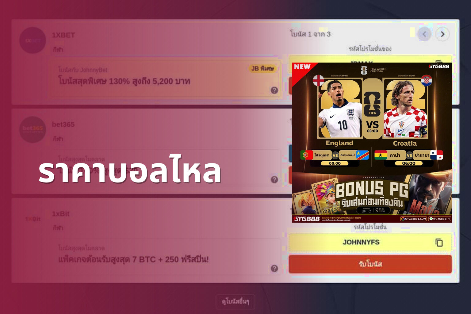 ราคาบอลไหล - football odds